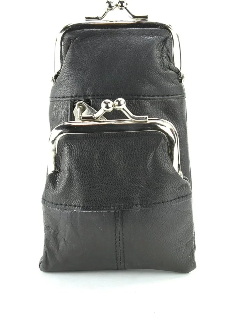 Genuine Leather Women's Cigarette Case & Lighter Holder with Twist Clasp Purse